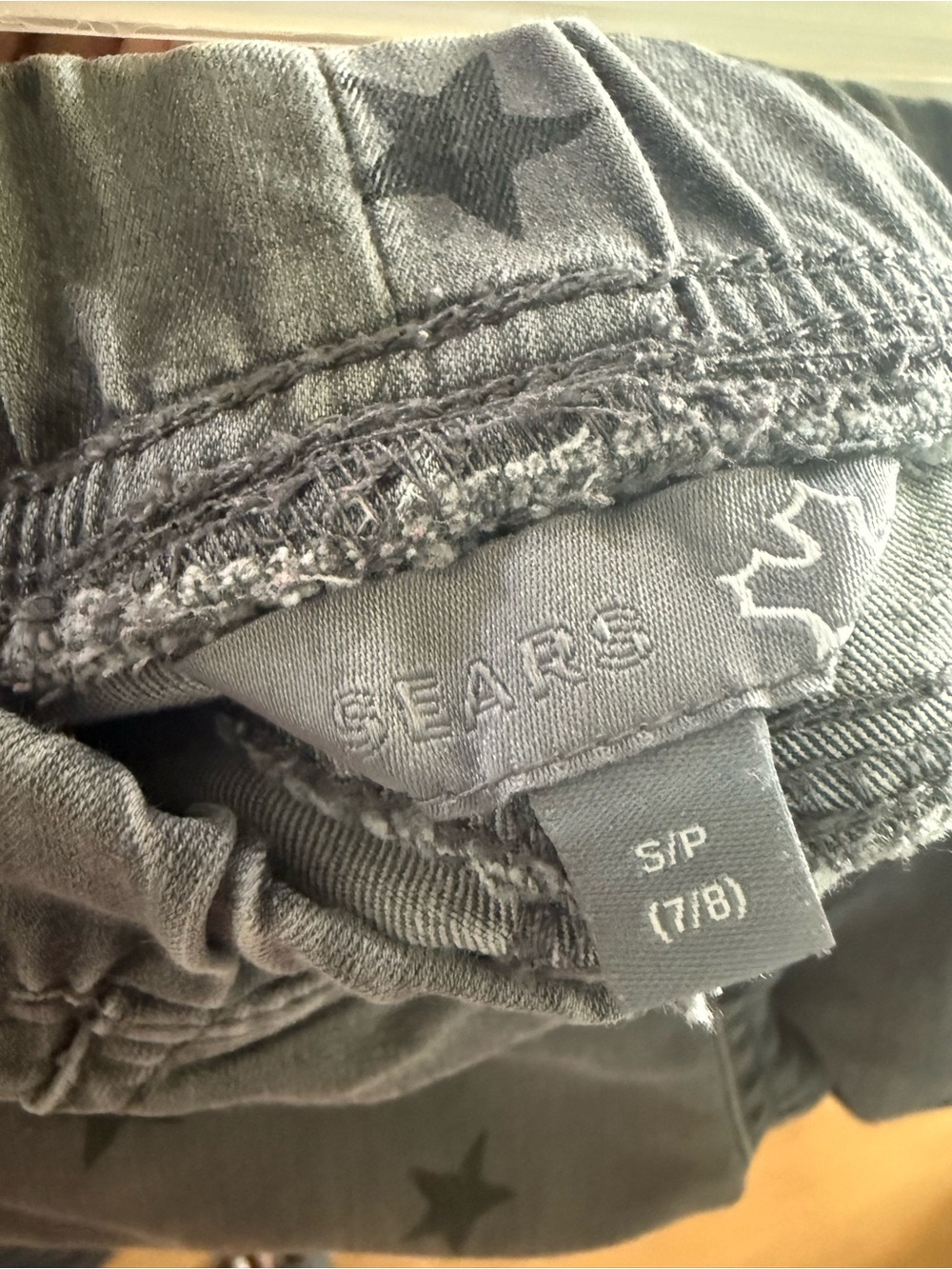 Sears Men’s Gray Star-Print Relaxed Jeans